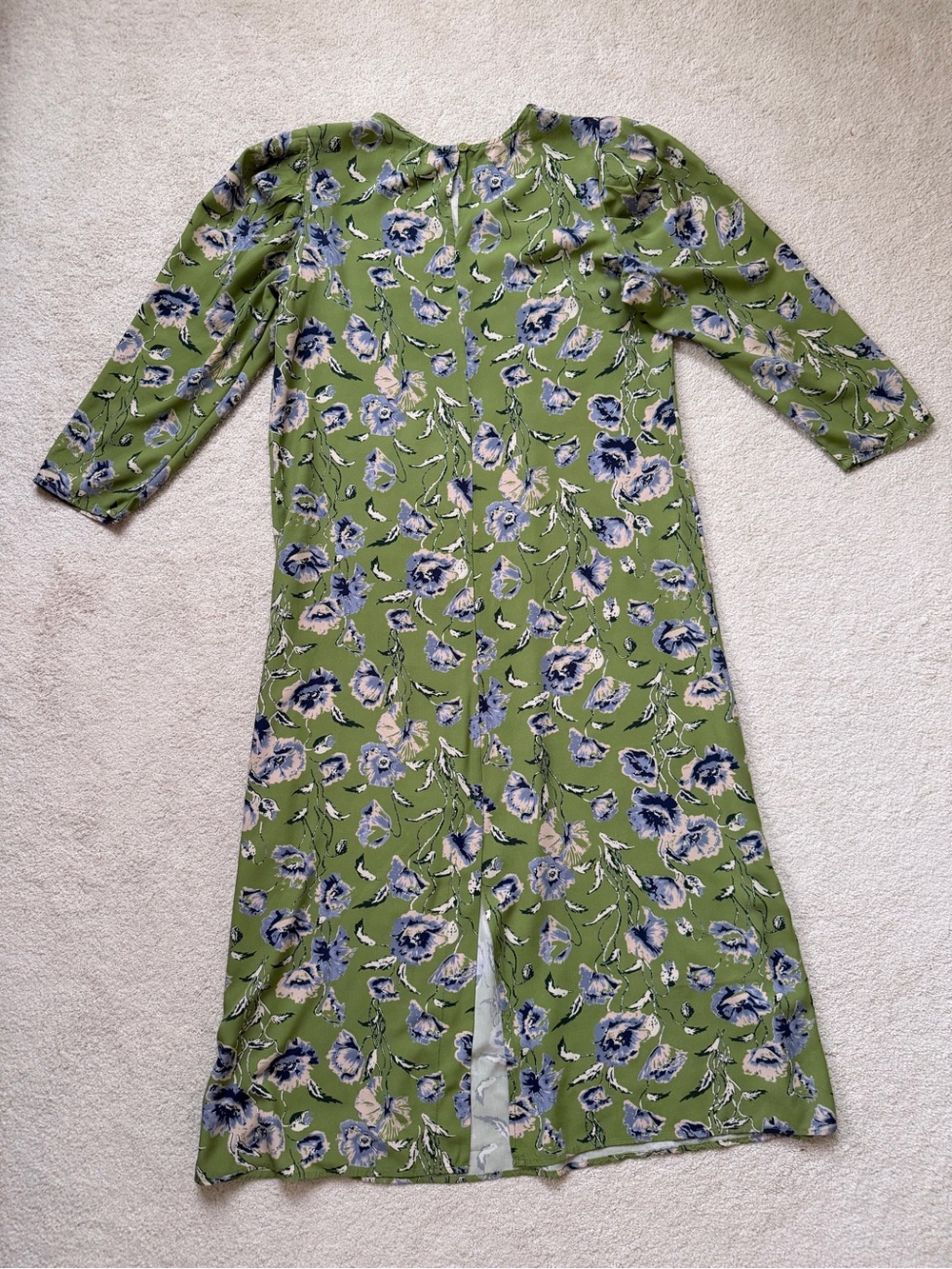 Anthropologie Porridge Lausanne Floral Green Midi Dress Size Medium - Picture 11 of 11